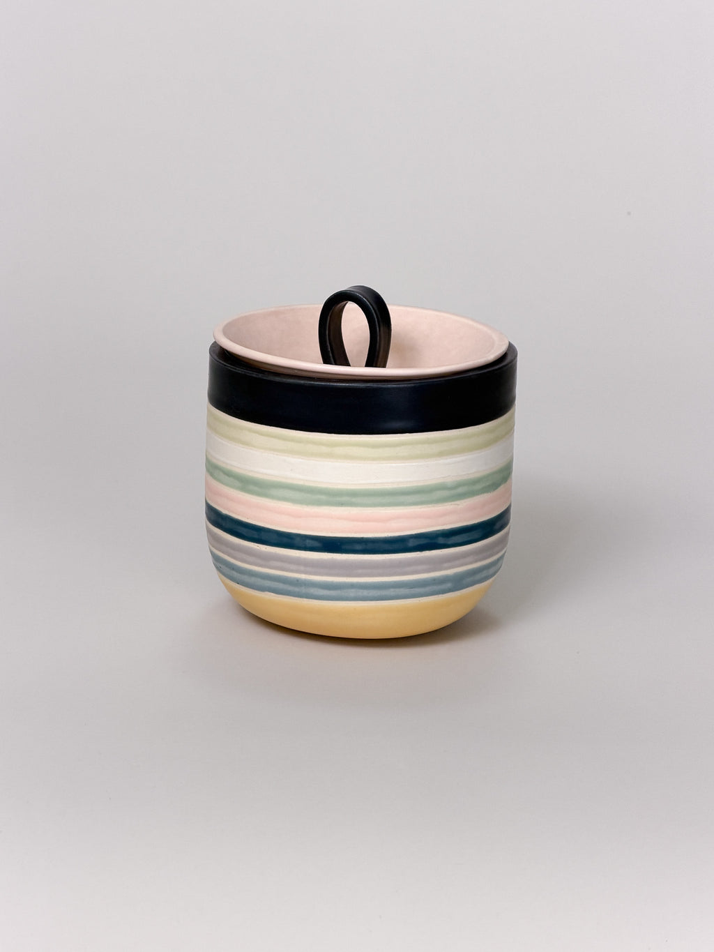 Bloom Jar, Striped, Navy & Pink