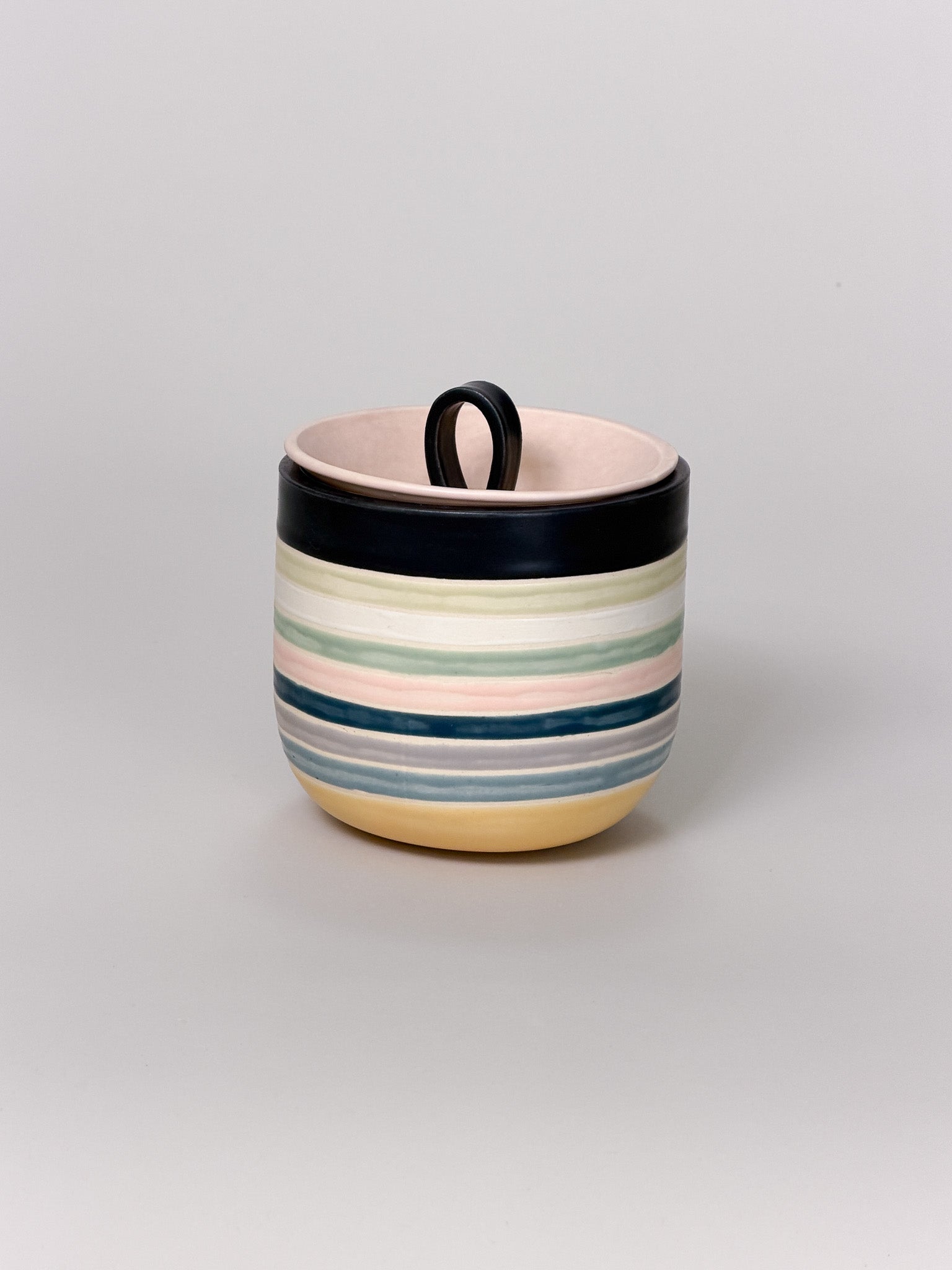 Bloom Jar, Striped, Navy & Pink