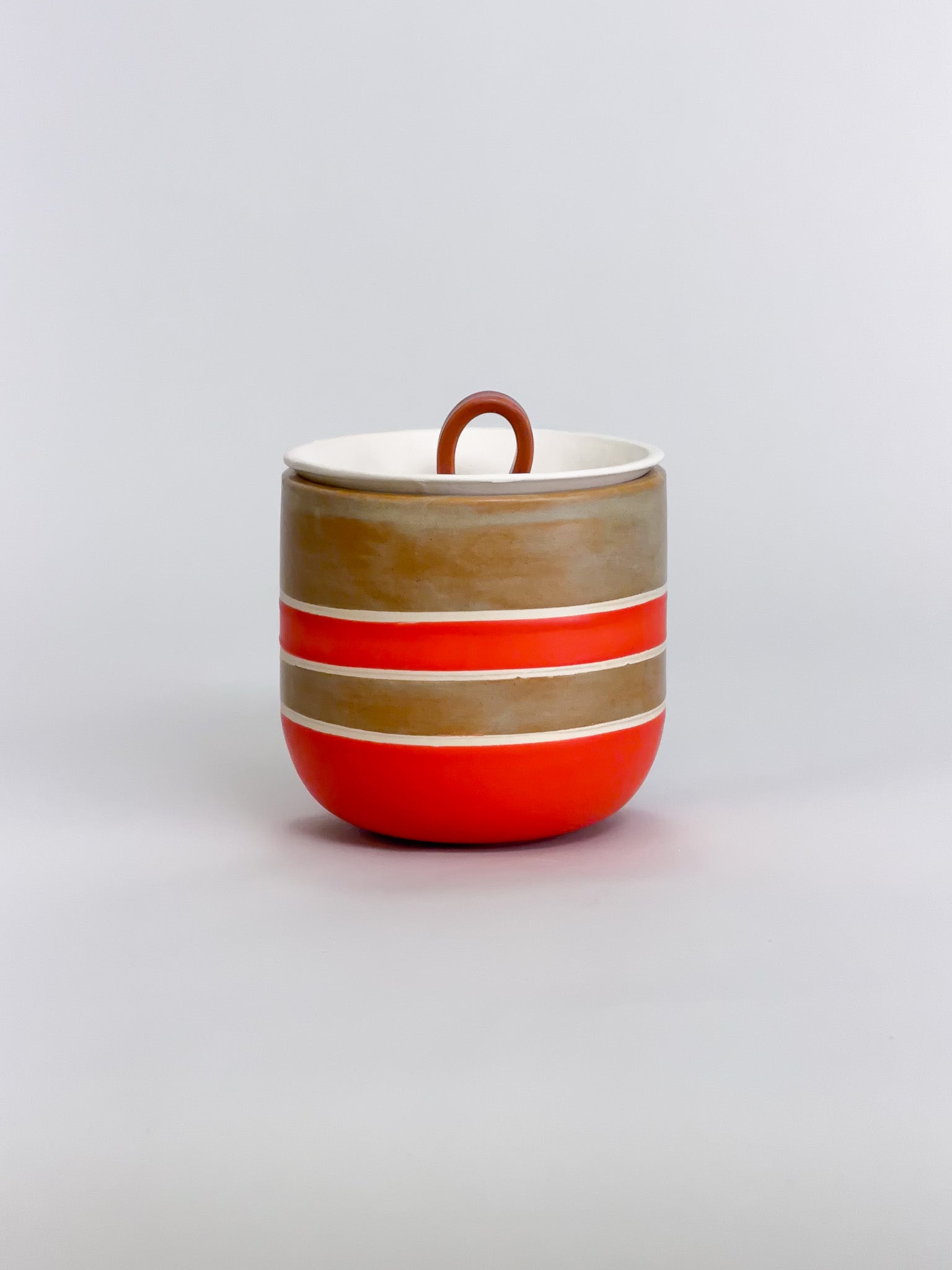 Bloom Jar, Striped, Red & Gold