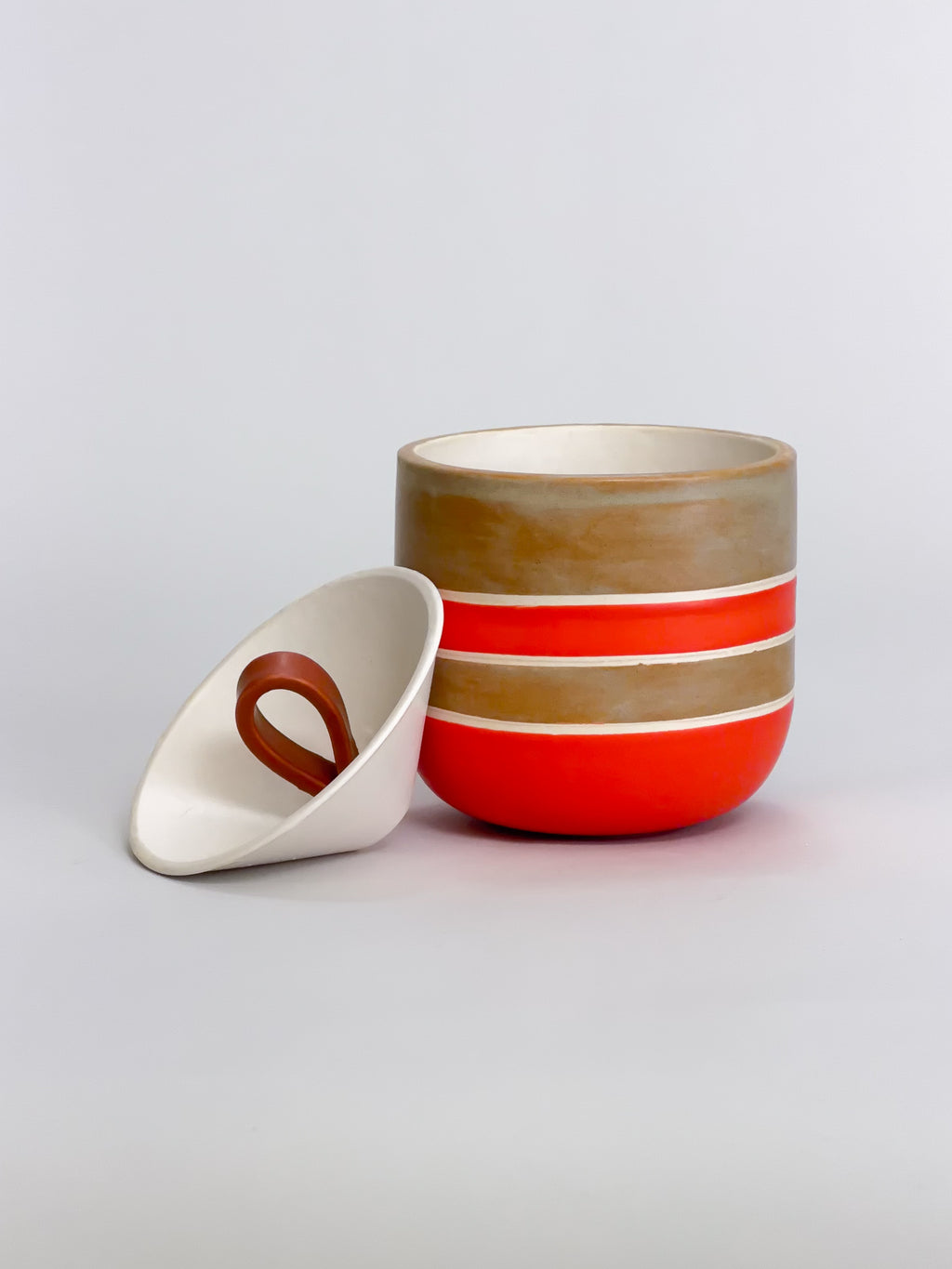 Bloom Jar, Striped, Red & Gold