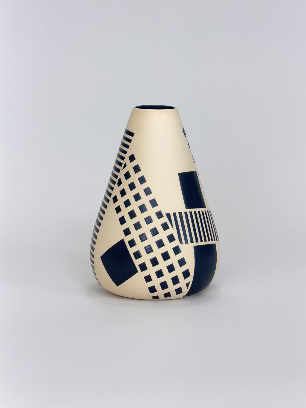 Cone Vase, Black Blockwork (Preorder)