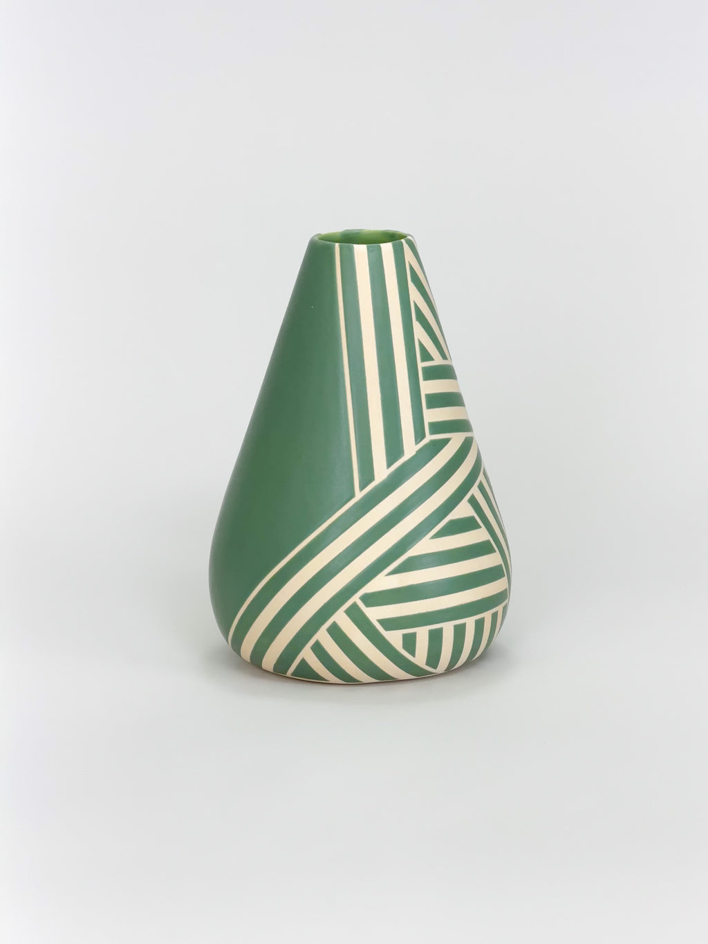Cone Vase, Green Crossweave (Preorder)