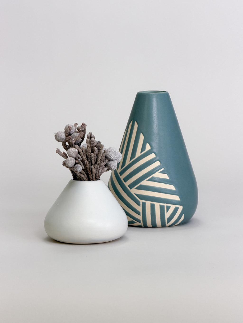 Cone Vase, Denim Crossweave (Preorder)