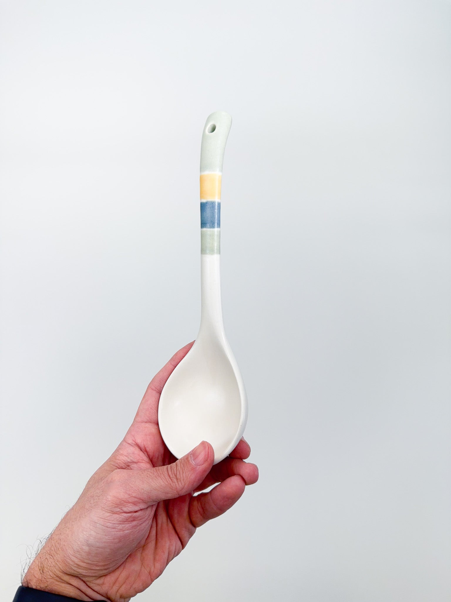 Spoon, White with Stripes